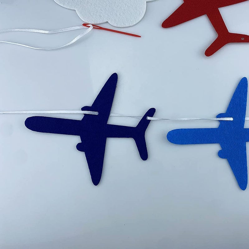 SaktopDeco 2 Pack Airplane Cloud Garland Plane Banner Airplane Party Supplies Plane Aviation Themed Birthday Party Decorations Supplies - Image 5